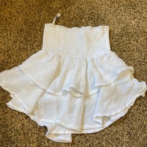 Shein White Ruffle Skirt